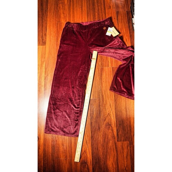 Michael By Michael Kors Wide Leg Y2K Sweatpants Womens M Burgundy High Rise - Picture 5 of 6